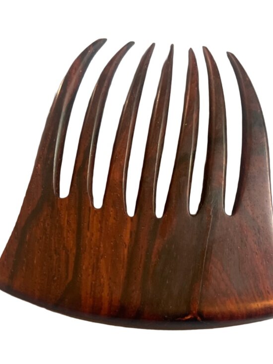 Vintage Hand-Carved Hardwood Hair Comb Boho Afro Pick main image 4